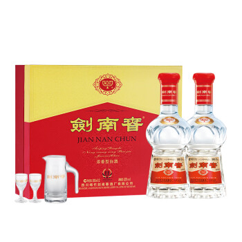 剑南春水晶剑52度500ml*2瓶双支礼盒浓香型白酒【婚宴用
